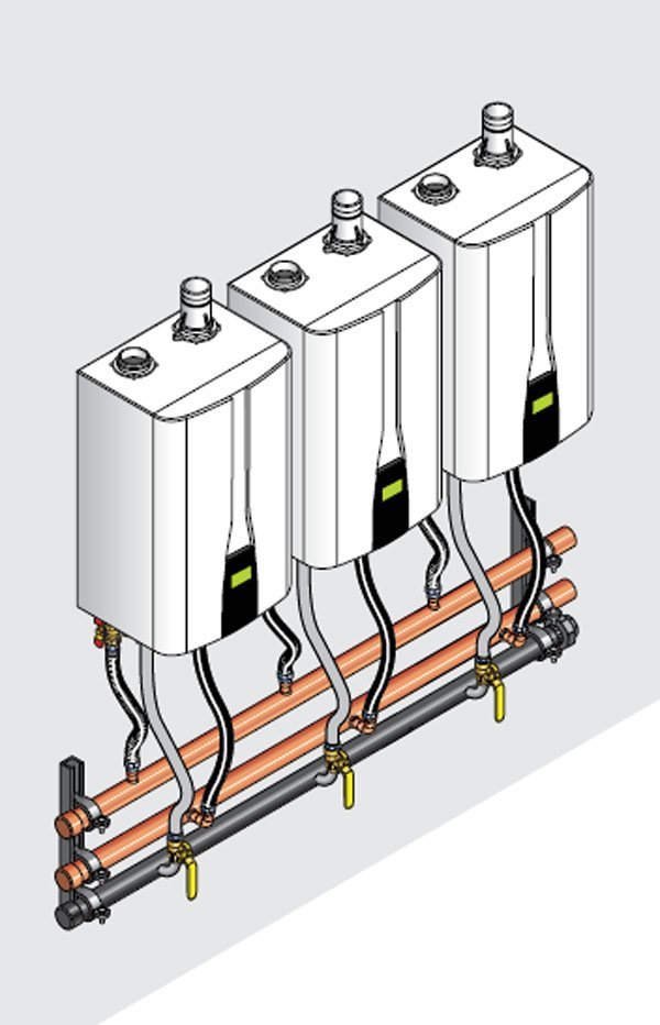 Navien OEM 30019041A Ready-Link Manifold - 3 Side-By-Side